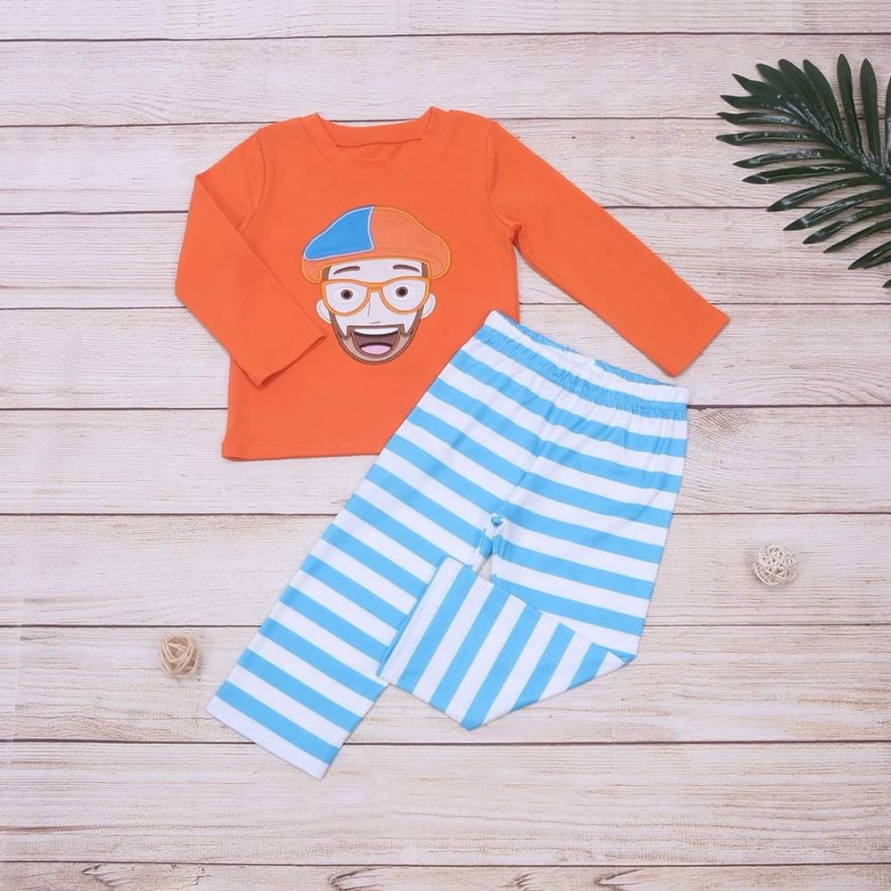 Blippi Embroidered Boys Outfit Set